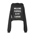 Load image into Gallery viewer, Walking Puppies is My Cardio | Gift for Dog Moms | Women's Crop Hoodie
