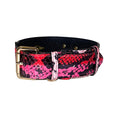Load image into Gallery viewer, Fuchsia/Light Pink/Red & Black Snake Classic Collar
