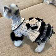 Designer Chanel-Inspired Tweed Dog Dress Coat