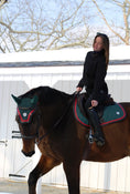Load image into Gallery viewer, Jump Saddle Pad | Green- Brown & Red
