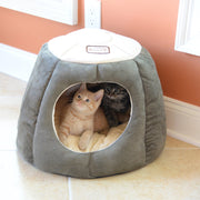 Armarkat Cat Cave Shape Bed With Anti- slip Waterproof Base Removable Cushion Mat C30HML/MH Laurel Green and Beige