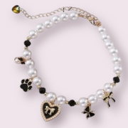 Paws & Pearls Dog Charm Necklace 