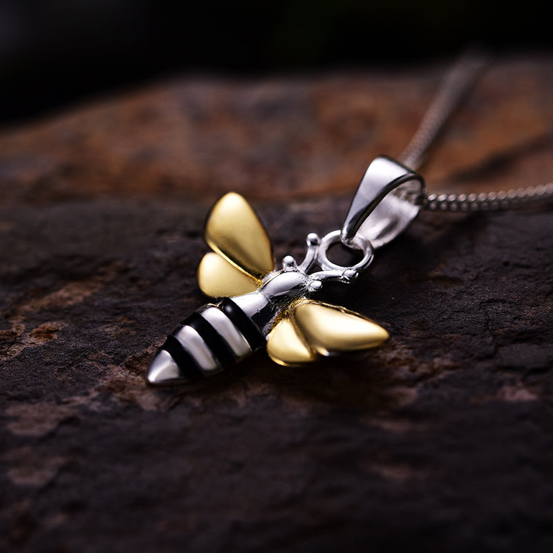 Bee Necklace- 925 Sterling Silver