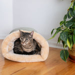 Armarkat Sleep Cat Bed Soft Cave Bed for Dog and Cat C15HHL/MH Sage Green & Beige