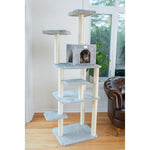 GleePet GP78740822 74-Inch Cat Tree  With Seven Levels Silver Gray