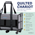 Load image into Gallery viewer, Quilted Chariot Pet Carrier With Removable Wheels and Telescopic Handle
