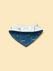 Reversible Denim Cherry Overalls Pet Bandana 