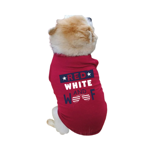 Red, White & Woof Tee – Patriotic Dog T-Shirt 