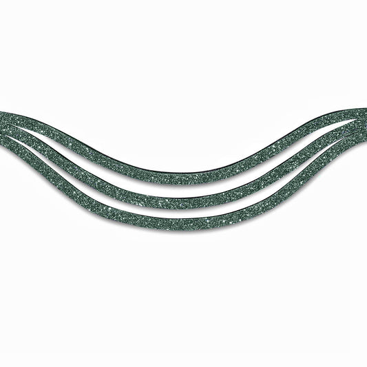 Jade Green Browband by Southlake Paws featuring a shimmering, glittery design with three curved strands.