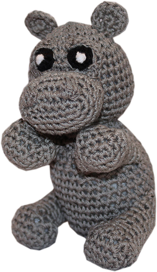 Hudson the Hippo Crocheted Knit Knack Pet Toy