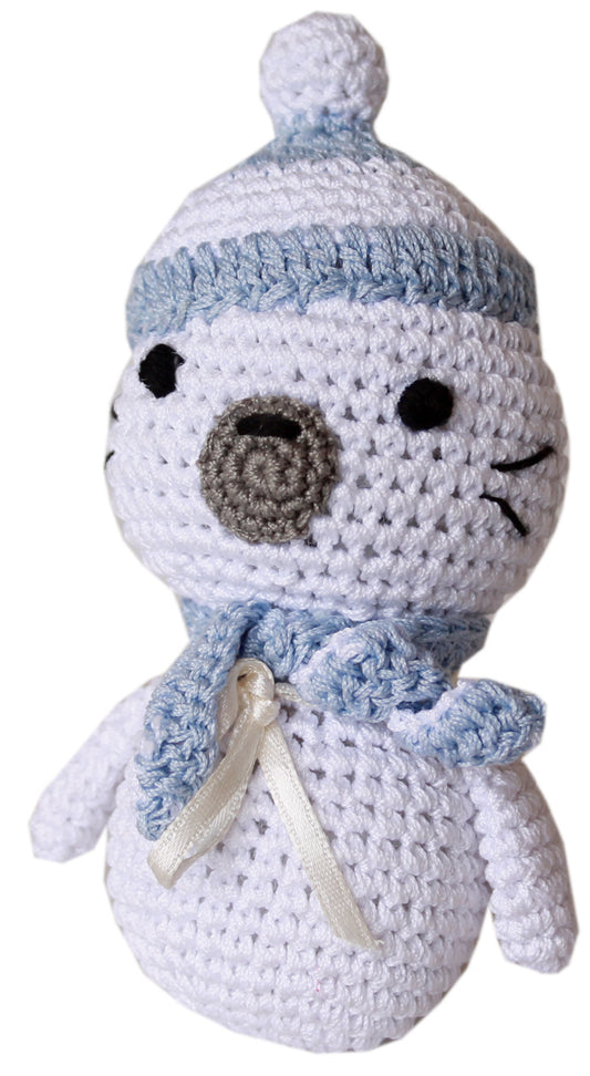 Sammy The Seal Crocheted Knit Knack Pet Toy