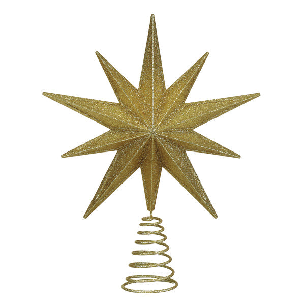 12" Lit Gold Glitter Star Tree Topper - Southlake Paws