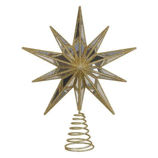 12" Gold Double-Sided Mirrored Star Tree Topper - Southlake Paws
