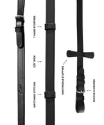 ExionPro Leather Reins with Seven Hand Stoppers 