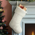 Load image into Gallery viewer, White Plush Cable Knit Stocking - Southlake Paws
