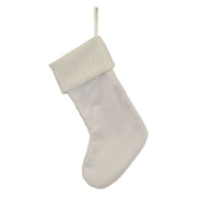 White Plush Cable Knit Stocking