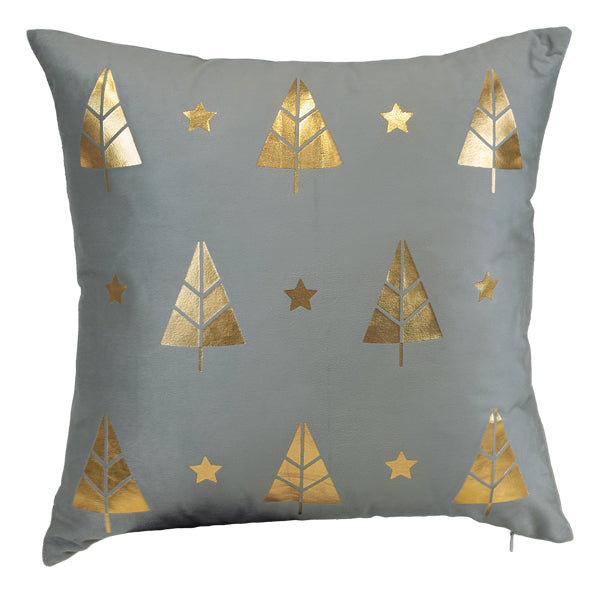 18" Gold Tree Motif Square Pillow - Southlake Paws