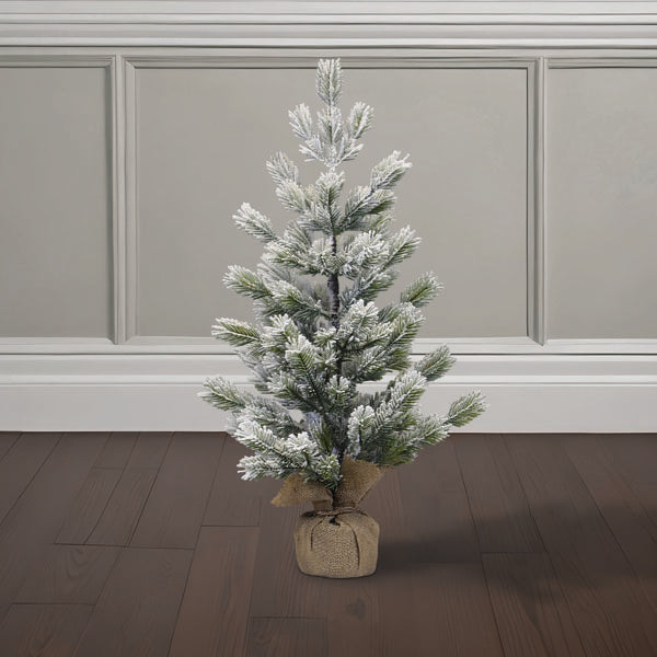 23" Frosted Balsam Tree with Burlap Base - Southlake Paws