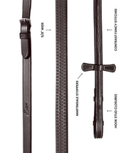 ExionPro Rubber Reins with Fancy Stitching