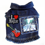 Rock Star (The Beatles) Abbey Lane Denim Dog Jacket Blue Denim with Ruffles