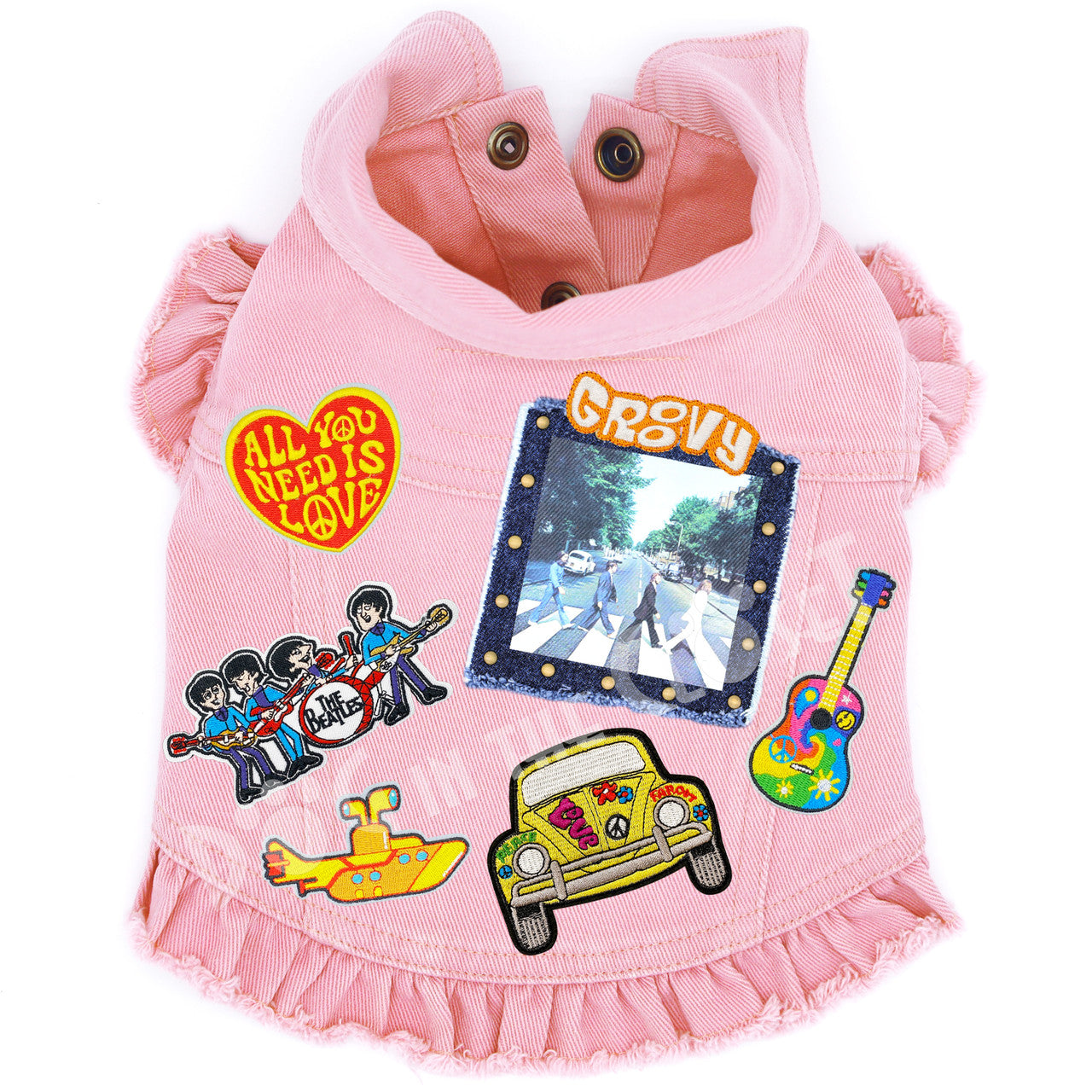 Rock Star (The Beatles) Abbey Lane (Large) Denim Dog Jacket alternate view