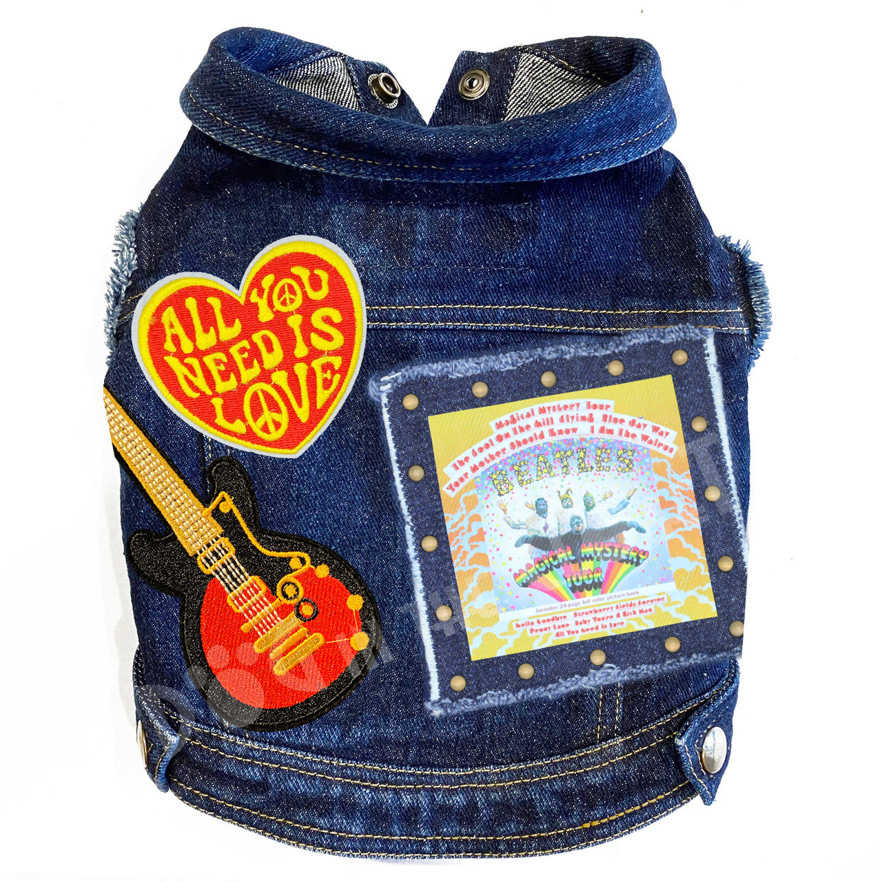 Rock Star (The Beatles) Magical Mystery Tour Denim Dog Jacket alternate view