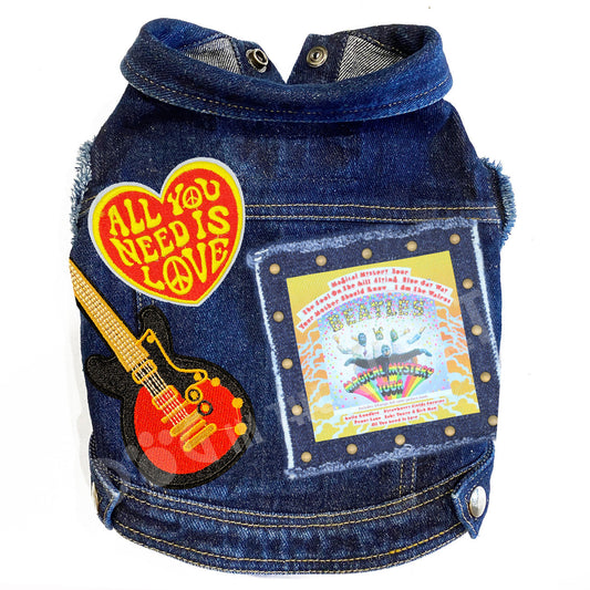 Rock Star (The Beatles) Magical Mystery Tour Denim Dog Jacket alternate view