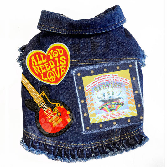 Rock Star (The Beatles) Magical Mystery Tour Denim Dog Jacket alternate view