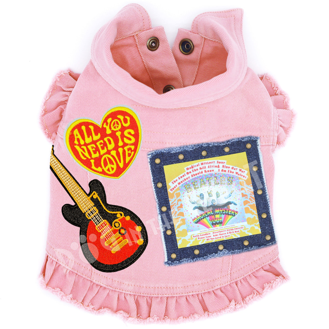Rock Star (The Beatles) Magical Mystery Tour Denim Dog Jacket alternate view