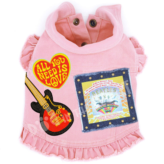Rock Star (The Beatles) Magical Mystery Tour Denim Dog Jacket alternate view