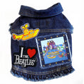 Load image into Gallery viewer, Rock Star (The Beatles) Yellow Submarine Denim Dog Jacket alternate view

