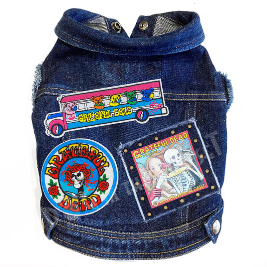 Rock Star (Grateful Dead) Skeletons from the Closet Denim Dog Jacket alternate view