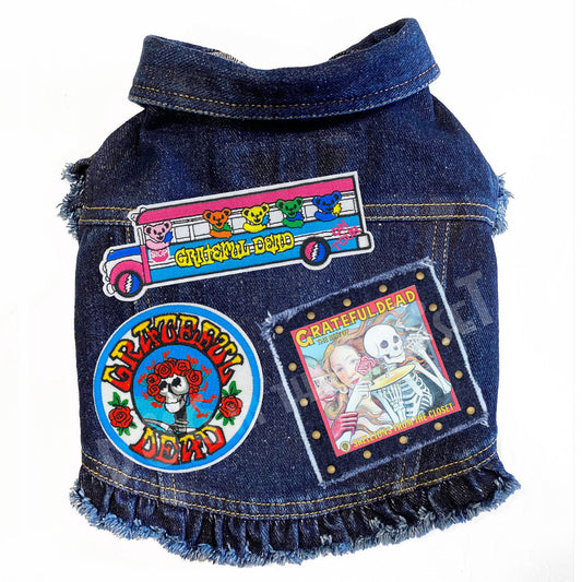 Rock Star (Grateful Dead) Skeletons from the Closet Denim Dog Jacket alternate view