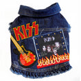Load image into Gallery viewer, Rock Star - Kiss - Denim Dog Jacket alternate view

