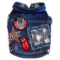 Load image into Gallery viewer, Rock Star - Rolling Stones - Out of our Heads Denim Dog Jacket alternate view

