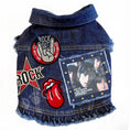 Load image into Gallery viewer, Rock Star - Rolling Stones - Out of our Heads Denim Dog Jacket alternate view
