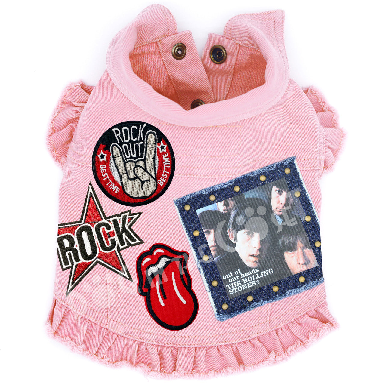 Rock Star - Rolling Stones - Out of our Heads Denim Dog Jacket alternate view