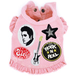 Elvis Denim Dog Jacket Pink Denim with Ruffles