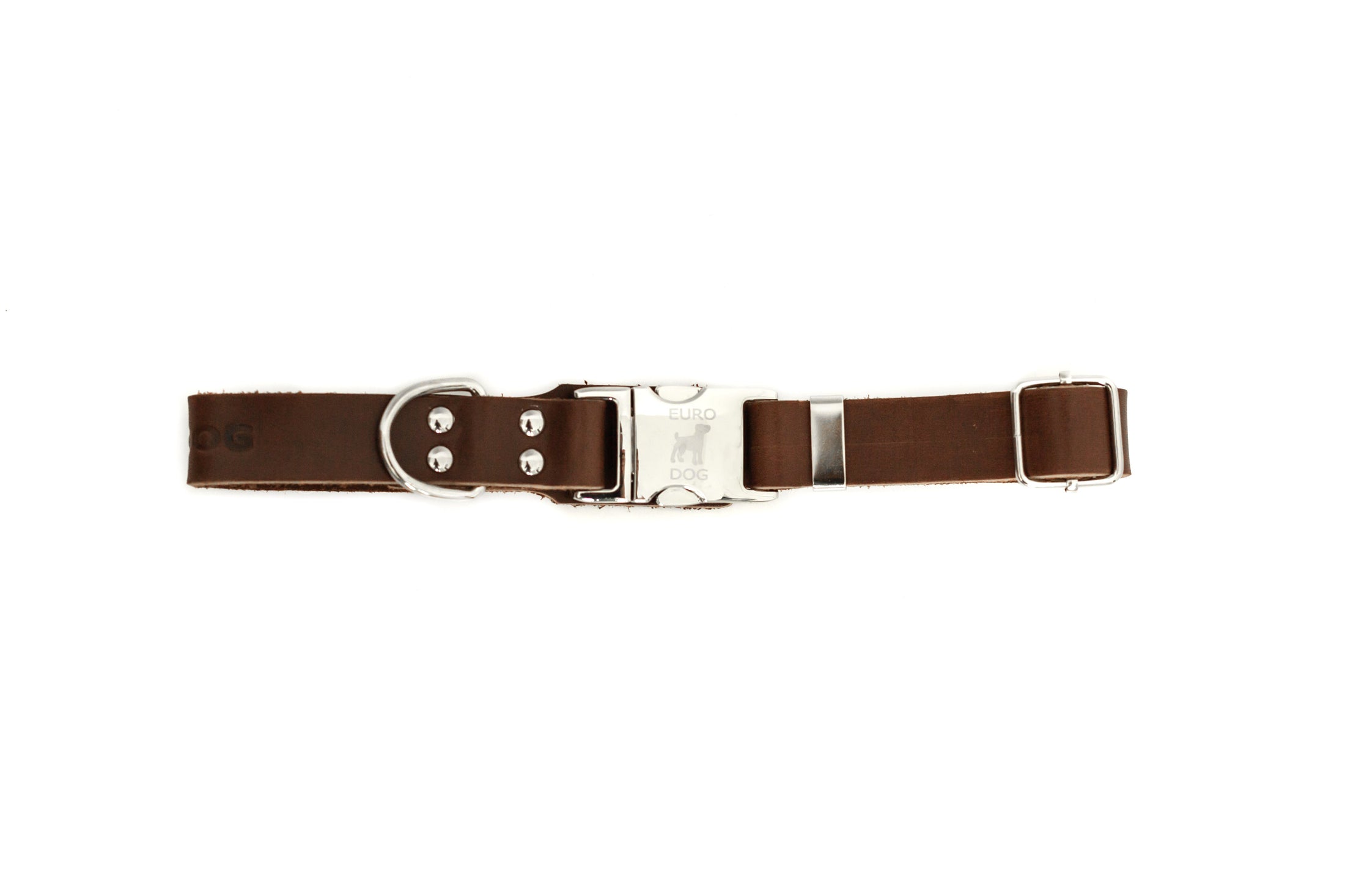 Modern Style Quick-Release Chocolate Leather Dog Collar - image 3