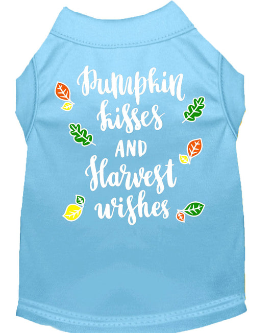 Pet Dog and Cat Shirt Screen Printed, "Pumpkin Kisses & Harvest Wishes"