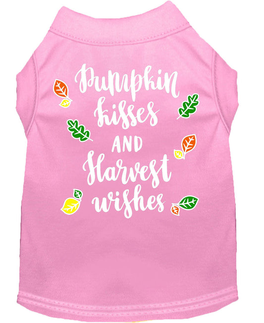 Pet Dog and Cat Shirt Screen Printed, "Pumpkin Kisses & Harvest Wishes"