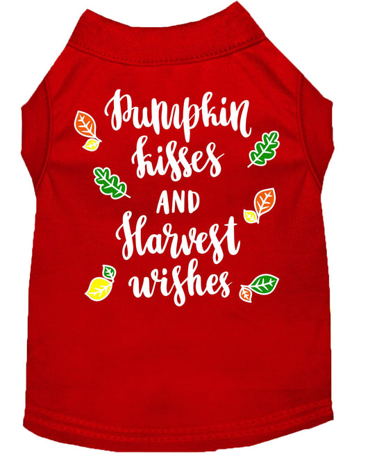Pet Dog and Cat Shirt Screen Printed, "Pumpkin Kisses & Harvest Wishes"