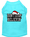 Load image into Gallery viewer, Christmas Screenprinted Dog Shirt, "Don't Stop Believin"
