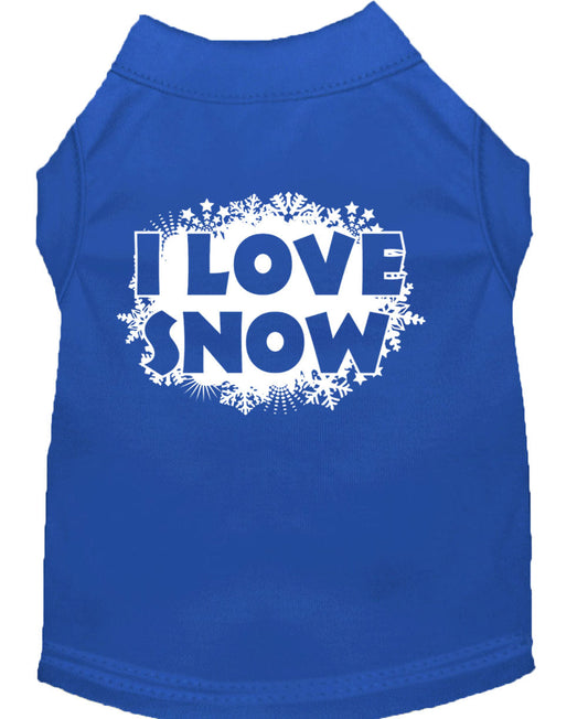 Christmas Pet Shirt, "I Love Snow"