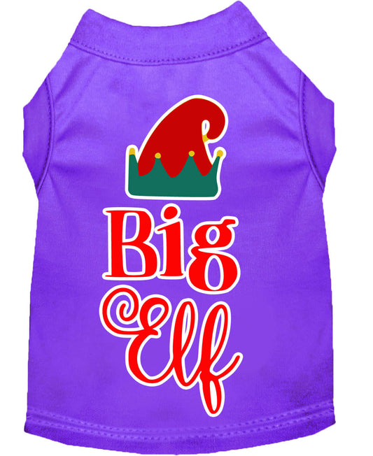 Christmas Pet Shirt Screen Printed, "Big Elf"