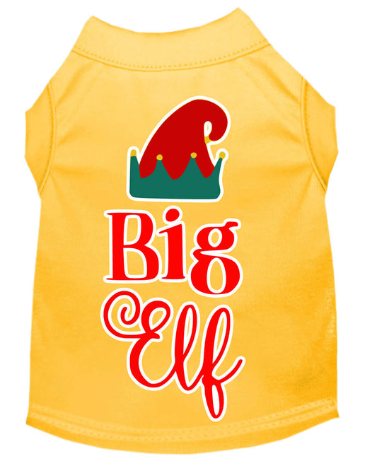 Christmas Pet Shirt Screen Printed, "Big Elf"