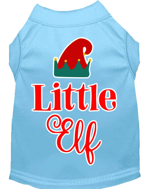 Christmas Pet Dog & Cat Shirt Screen Printed, "Little Elf"