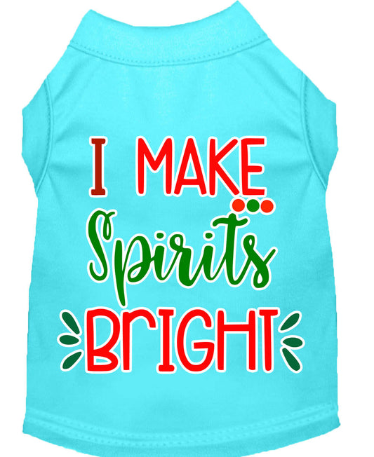 Christmas Pet Dog & Cat Shirt Screen Printed, "I Make Spirits Bright"