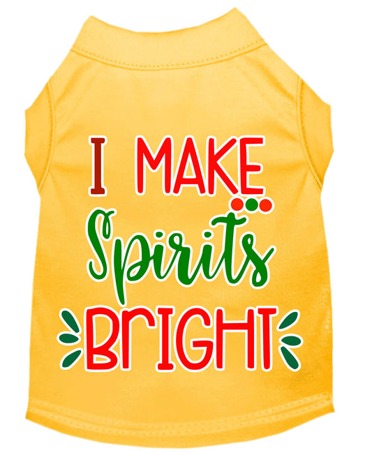 Christmas Pet Dog & Cat Shirt Screen Printed, "I Make Spirits Bright"