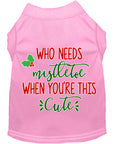 Load image into Gallery viewer, Christmas Pet Dog & Cat Shirt Screen Printed, "Who Needs Mistletoe"
